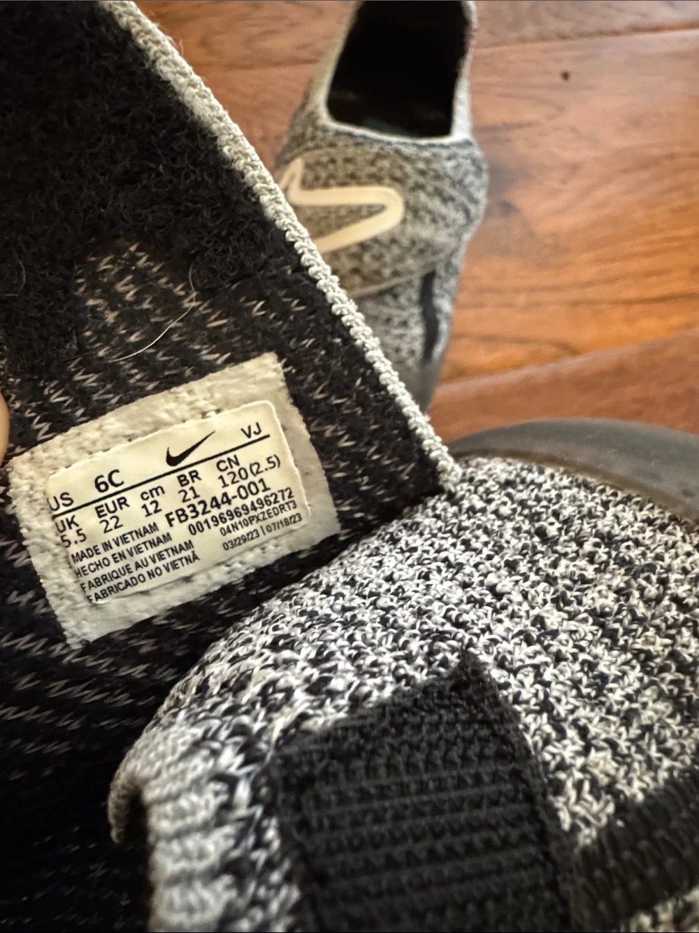 Nike Swoosh 1 Kids Slip-On Knit Sneakers in Heather Gray